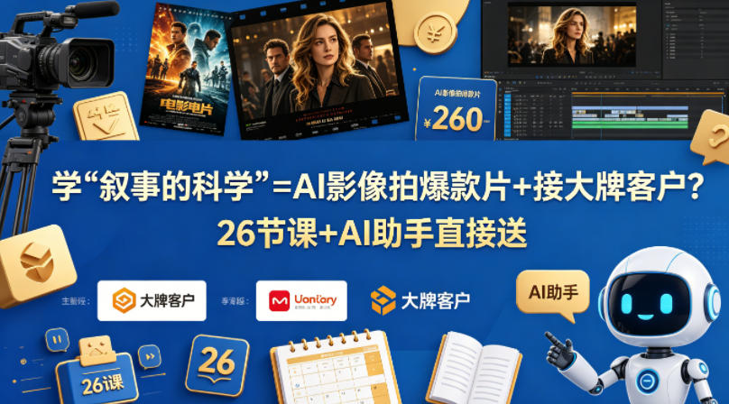 学《叙事的科学》=AI影像拍爆款片+接大牌客户?26节课+AI助手直接送【原创双语字幕】-项目资源网