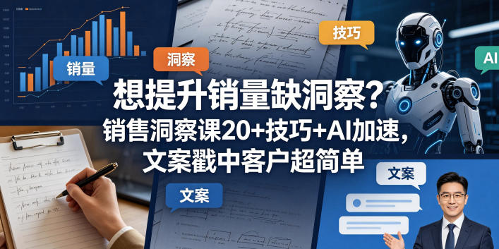 想提升销量缺洞察?销售洞察课20+技巧+AI加速,文案戳中客户超简单【原创双语字幕】-项目资源网