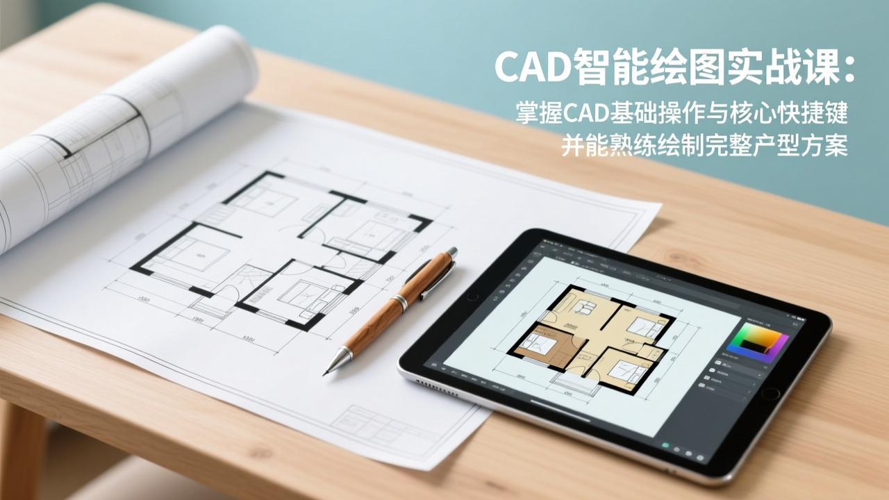 CAD智能绘图实战课：掌握CAD基础操作与核心快捷键，并能熟练绘制完整户型方案-项目资源网