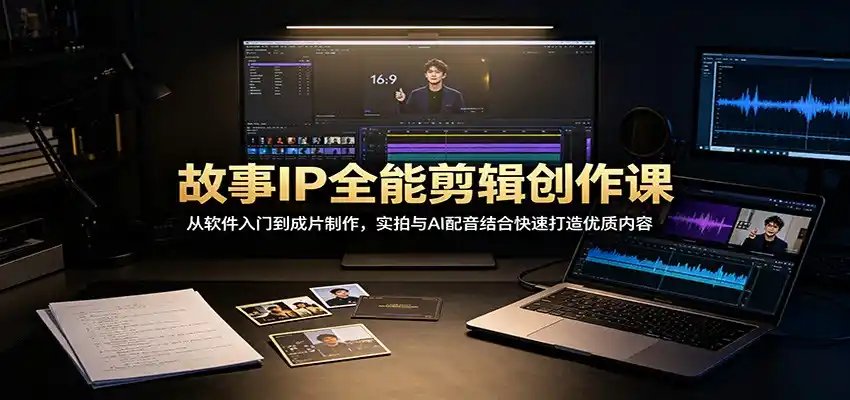 故事IP全能剪辑创作课：从软件入门到成片制作，实拍与AI配音结合快速打造优质内容-项目资源网