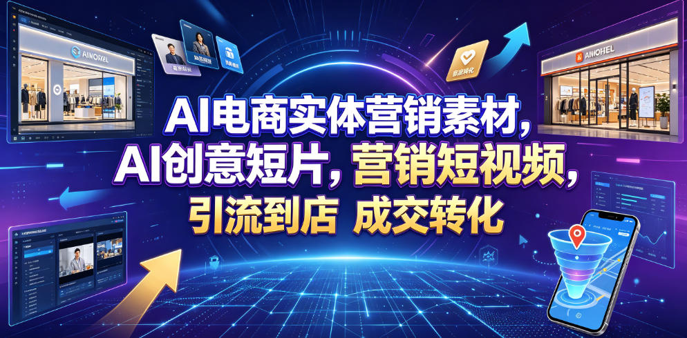 AI电商实体营销素材，AI创意短片，高效打造营销短视频，轻松引流到店，稳定提升门店客流与成交转化-项目资源网