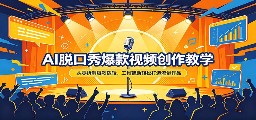 AI脱口秀爆款视频创作教学：从零拆解爆款逻辑，工具辅助轻松打造流量作品-项目资源网