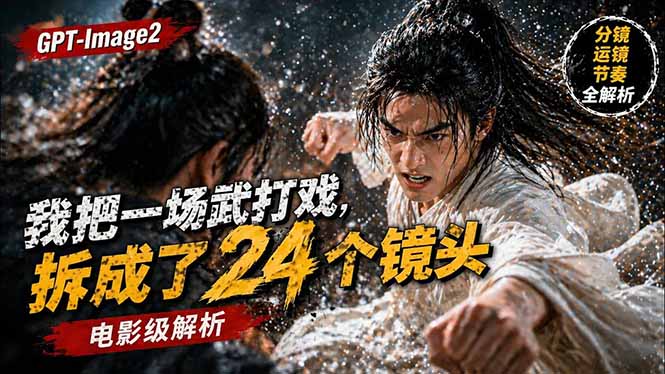 用GPT-Image2，把一段武打对决拆成24个连续镜头，从人物建立、动作衔接、运镜节奏，到情绪爆发-项目资源网