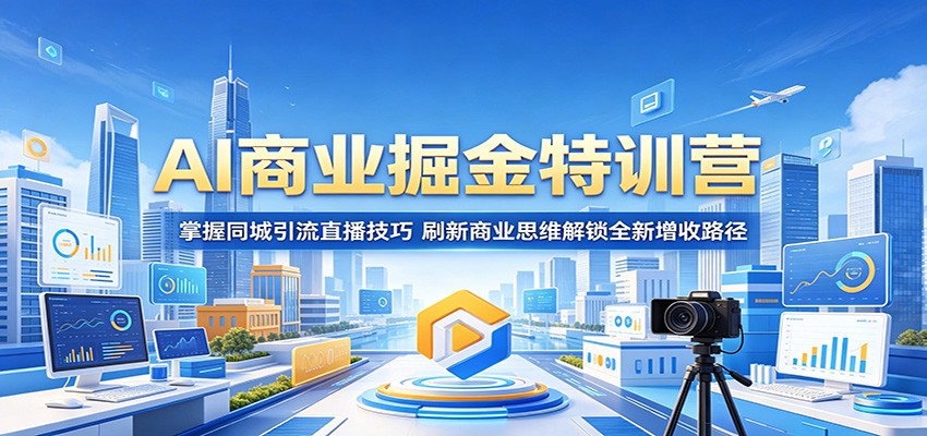 AI商业掘金特训营：掌握同城引流直播技巧，刷新商业思维解锁全新增收路径-项目资源网