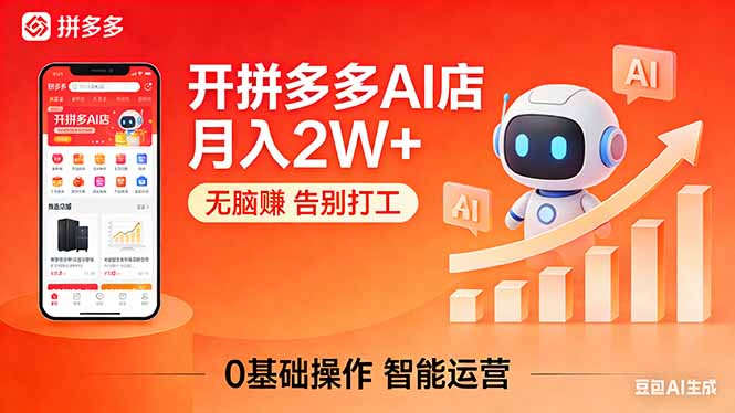 开一家拼多多AI店，月入2W+，无脑赚，告别打工，附SOP手册-项目资源网